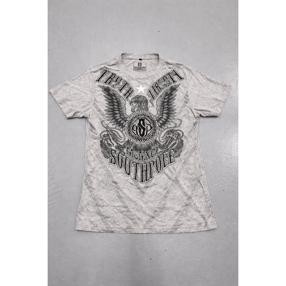 Southpole Gray Graphic Tee‎ Truth Rebel Eagle Y2K Streetwear Men's Large